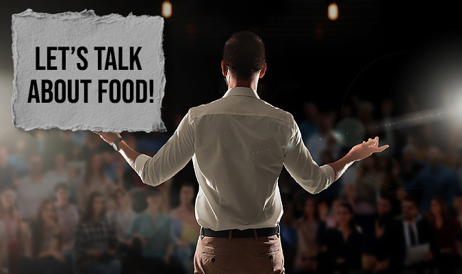 Public speaking on food-related topics